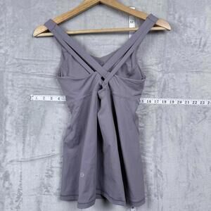 Lululemon Stash N Run Tank Support For B/C Stretch Size 6 Purple Gym Athleisure